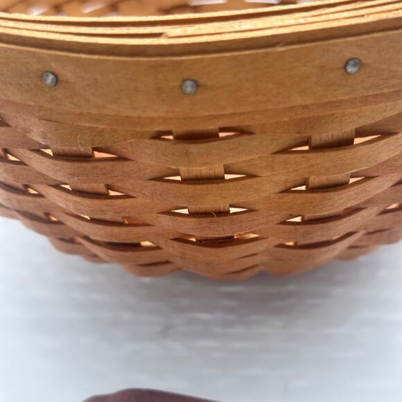 Longaberger basket wood inner engraved 2003 handmade woven company pamphlet - Picture 16 of 16